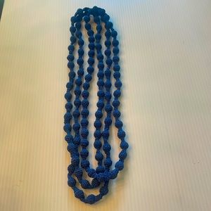 Set of three long crochet bead necklaces